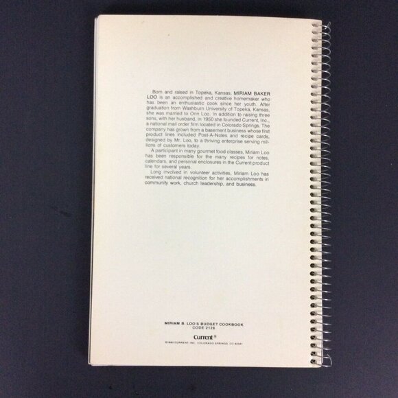 Miriam B Loo's Budget Cookbook Spiral Bound Vintage Recipes Home Cooking 1980 - Picture 2 of 7
